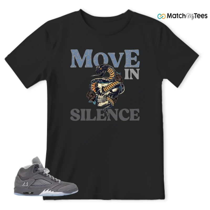 NIKE AIR JORDAN 5 WOLF GREY SNEAKER Matching Tees t-shirt