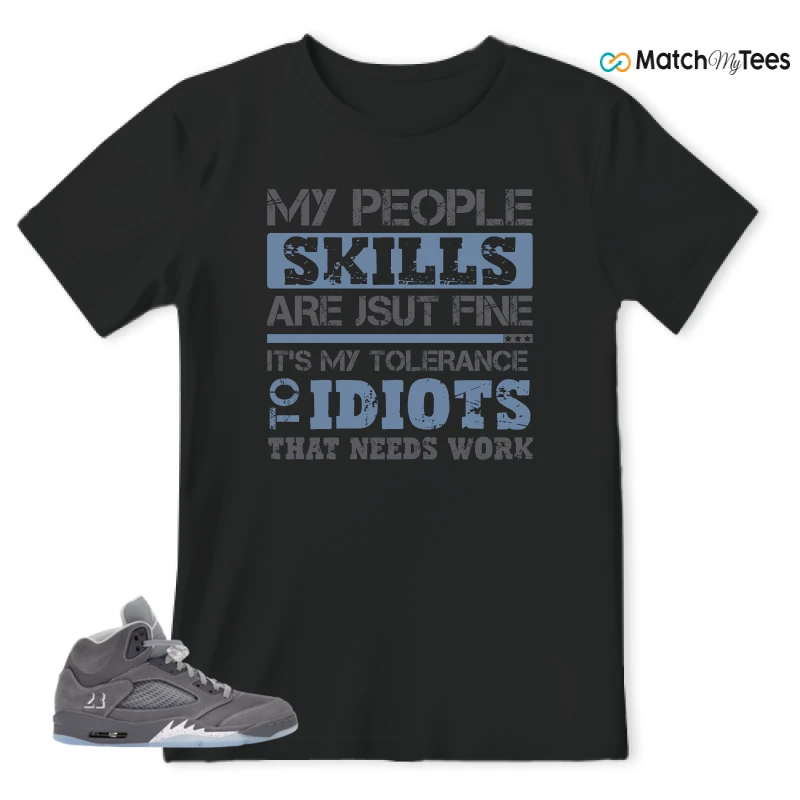 NIKE AIR JORDAN 5 WOLF GREY SNEAKER Matching Tees t-shirt