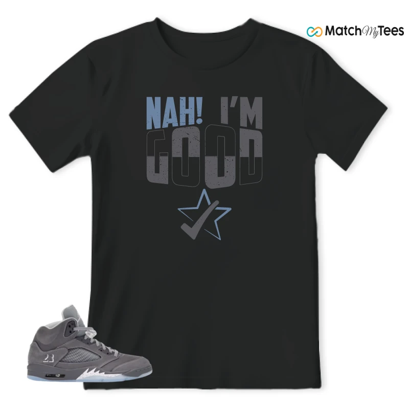 NIKE AIR JORDAN 5 WOLF GREY SNEAKER Matching Tees t-shirt