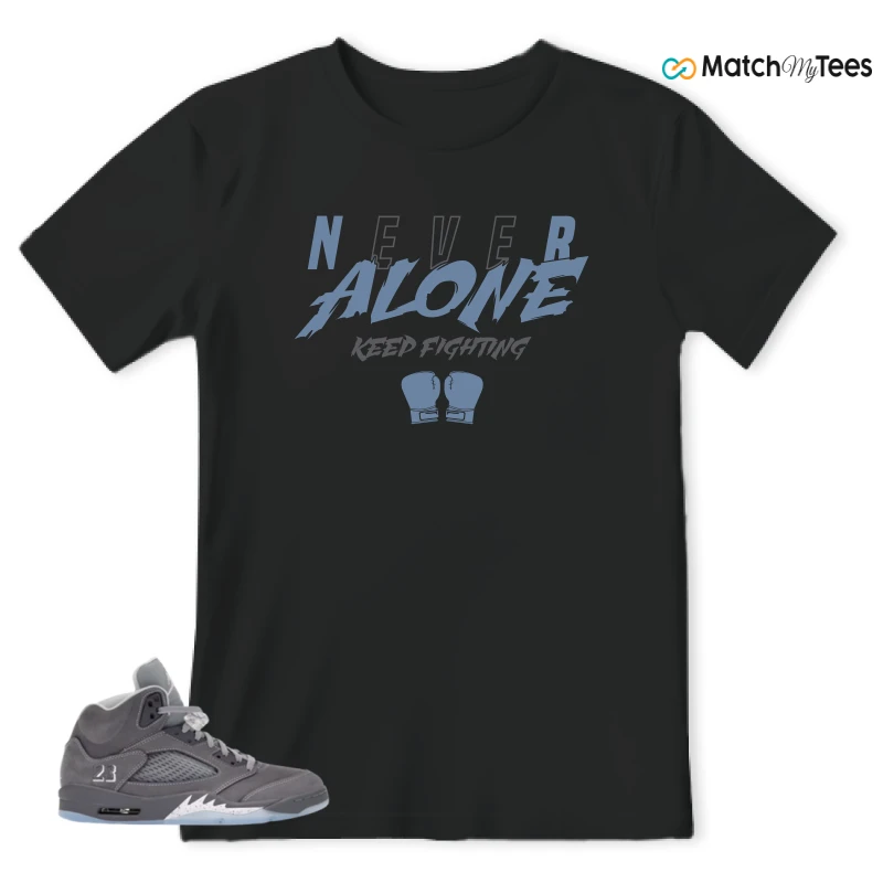NIKE AIR JORDAN 5 WOLF GREY SNEAKER Matching Tees t-shirt