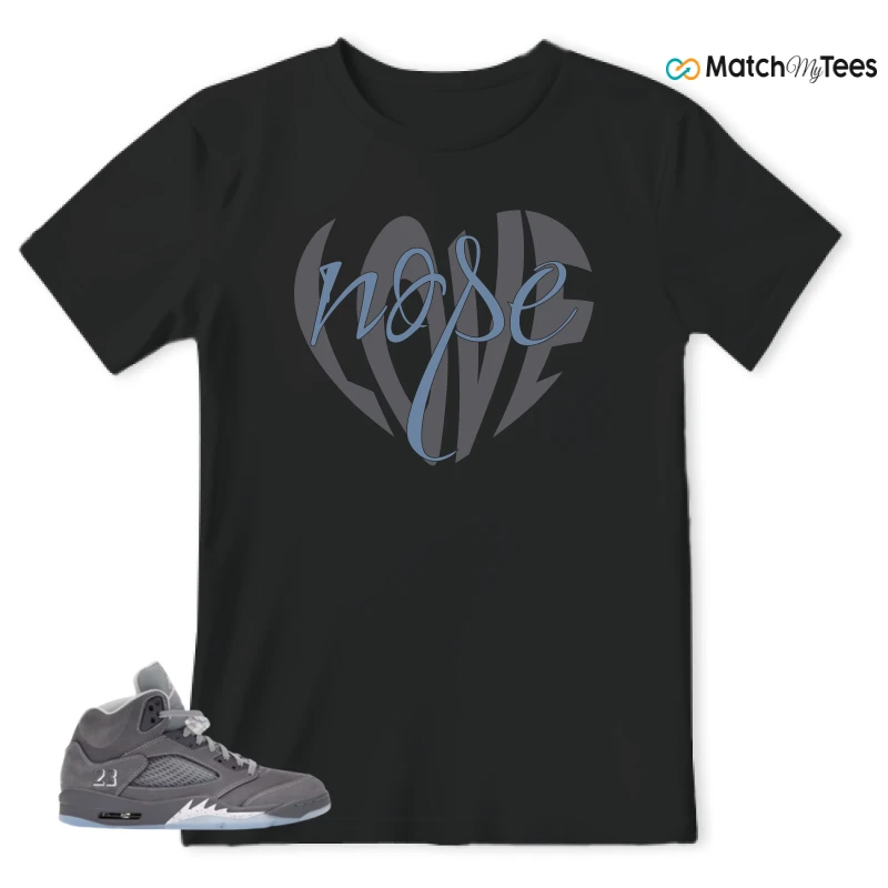 NIKE AIR JORDAN 5 WOLF GREY SNEAKER Matching Tees t-shirt