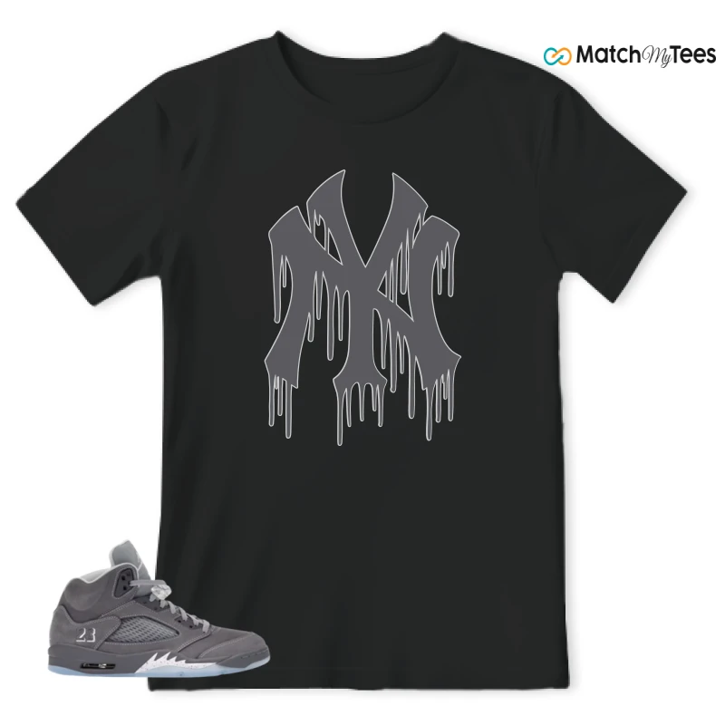 NIKE AIR JORDAN 5 WOLF GREY SNEAKER Matching Tees t-shirt