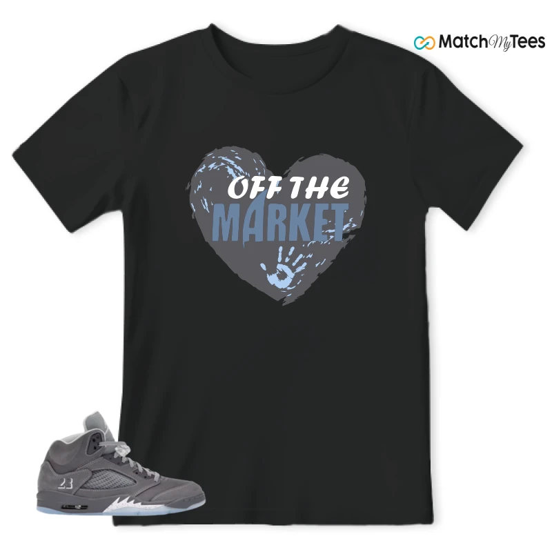 NIKE AIR JORDAN 5 WOLF GREY SNEAKER Matching Tees t-shirt