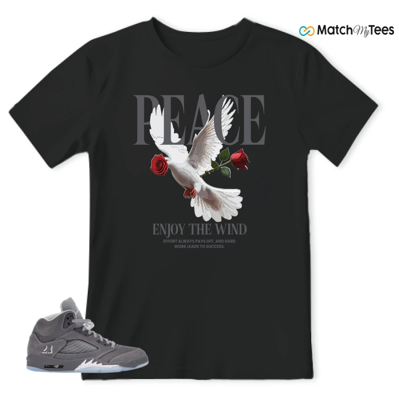 NIKE AIR JORDAN 5 WOLF GREY SNEAKER Matching Tees t-shirt