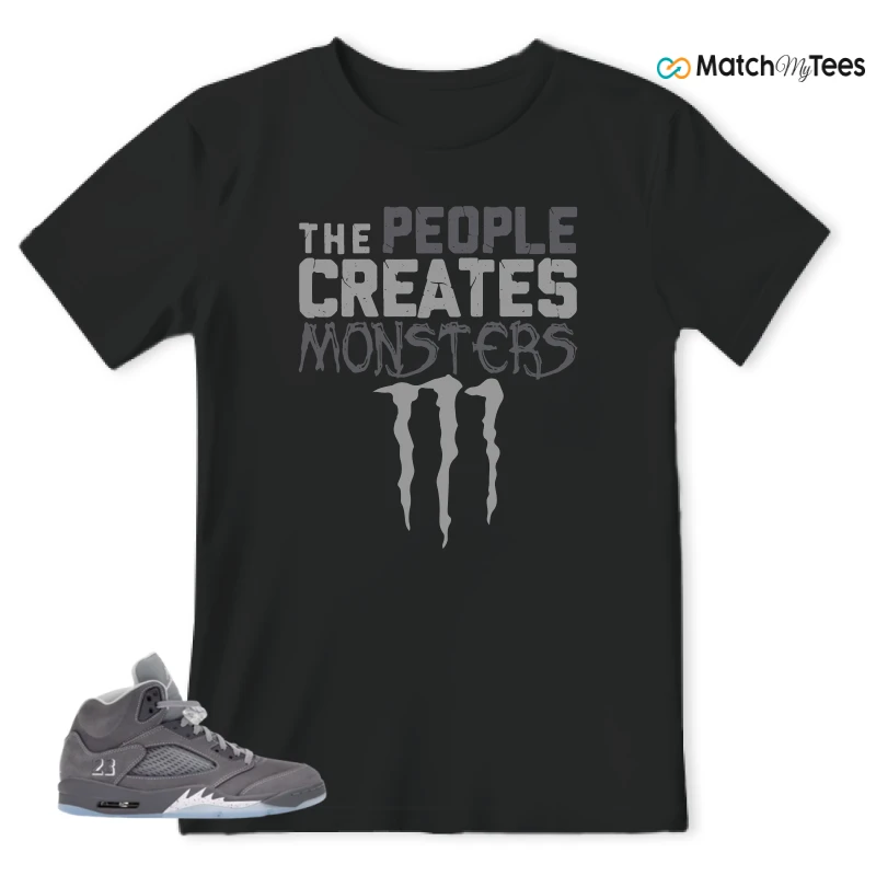 NIKE AIR JORDAN 5 WOLF GREY SNEAKER Matching Tees t-shirt