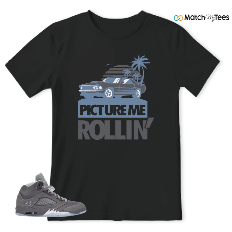 NIKE AIR JORDAN 5 WOLF GREY SNEAKER Matching Tees t-shirt