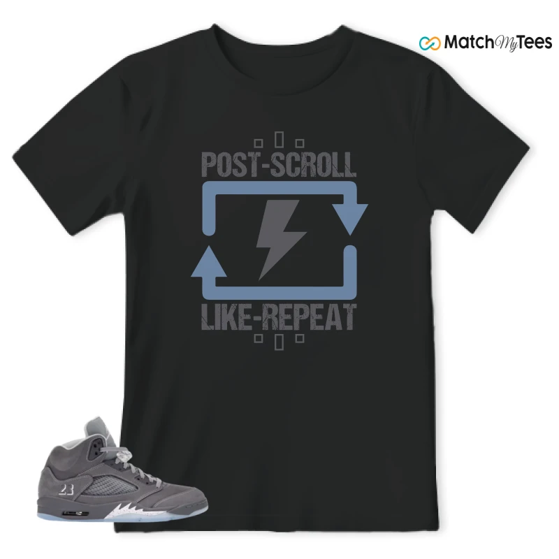 NIKE AIR JORDAN 5 WOLF GREY SNEAKER Matching Tees t-shirt