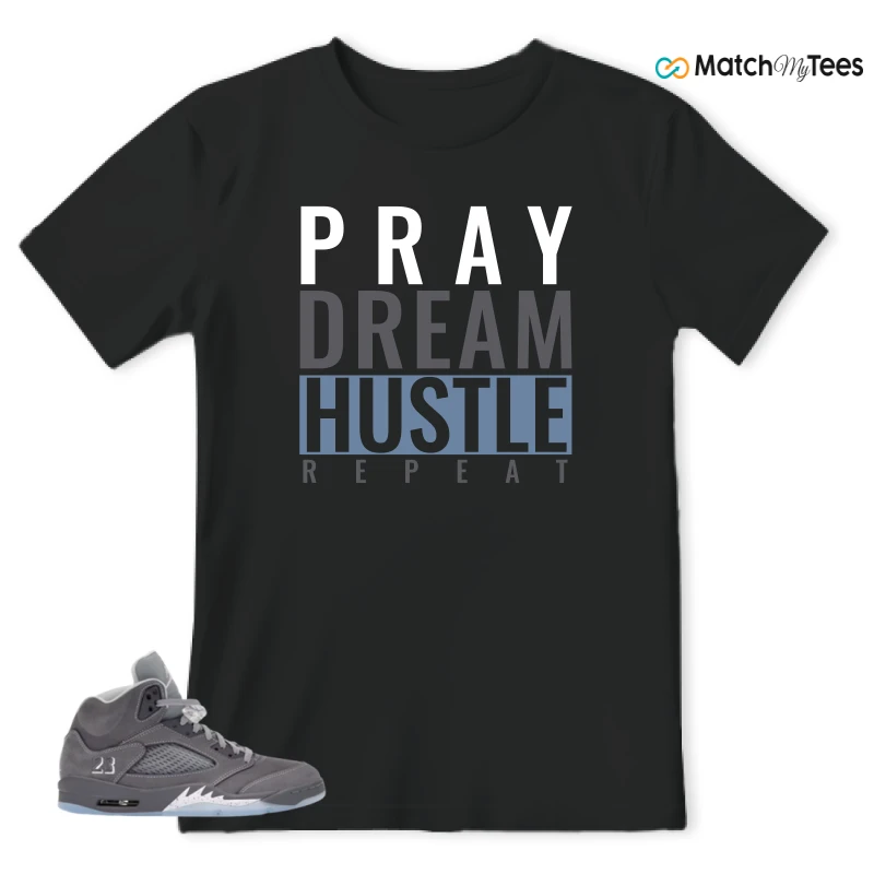 NIKE AIR JORDAN 5 WOLF GREY SNEAKER Matching Tees t-shirt