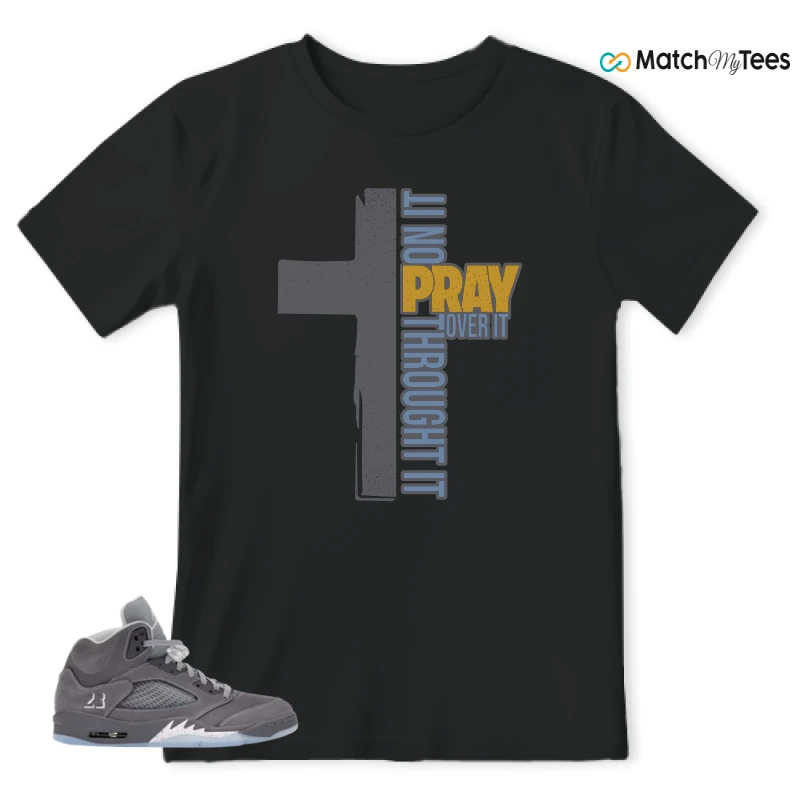 NIKE AIR JORDAN 5 WOLF GREY SNEAKER Matching Tees t-shirt
