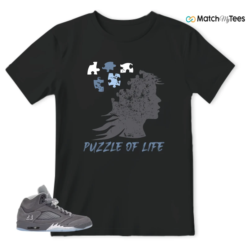 NIKE AIR JORDAN 5 WOLF GREY SNEAKER Matching Tees t-shirt
