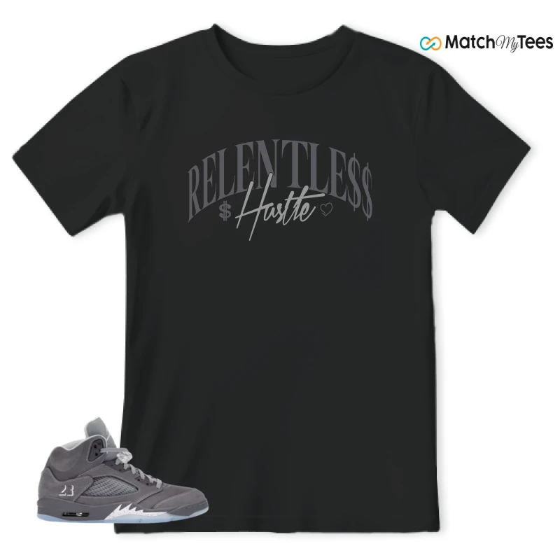 NIKE AIR JORDAN 5 WOLF GREY SNEAKER Matching Tees t-shirt