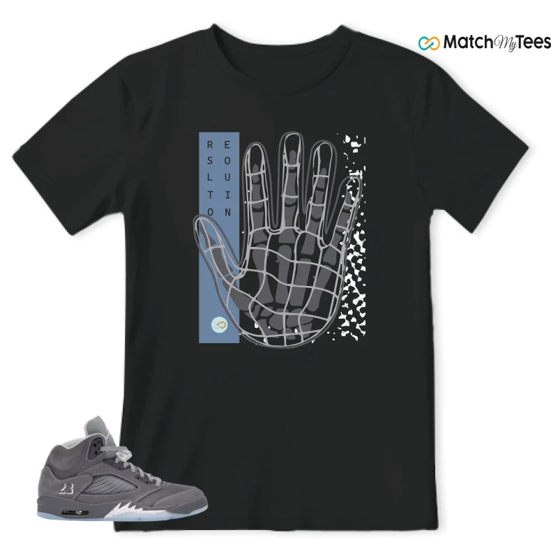 NIKE AIR JORDAN 5 WOLF GREY SNEAKER Matching Tees t-shirt