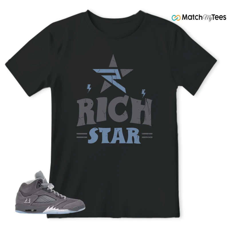 NIKE AIR JORDAN 5 WOLF GREY SNEAKER Matching Tees t-shirt