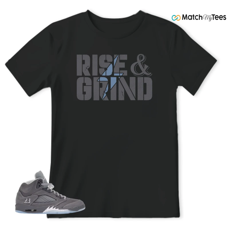 NIKE AIR JORDAN 5 WOLF GREY SNEAKER Matching Tees t-shirt
