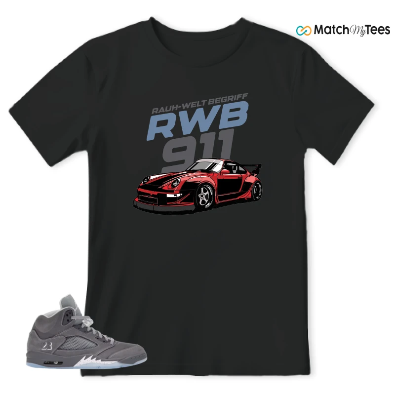 NIKE AIR JORDAN 5 WOLF GREY SNEAKER Matching Tees t-shirt
