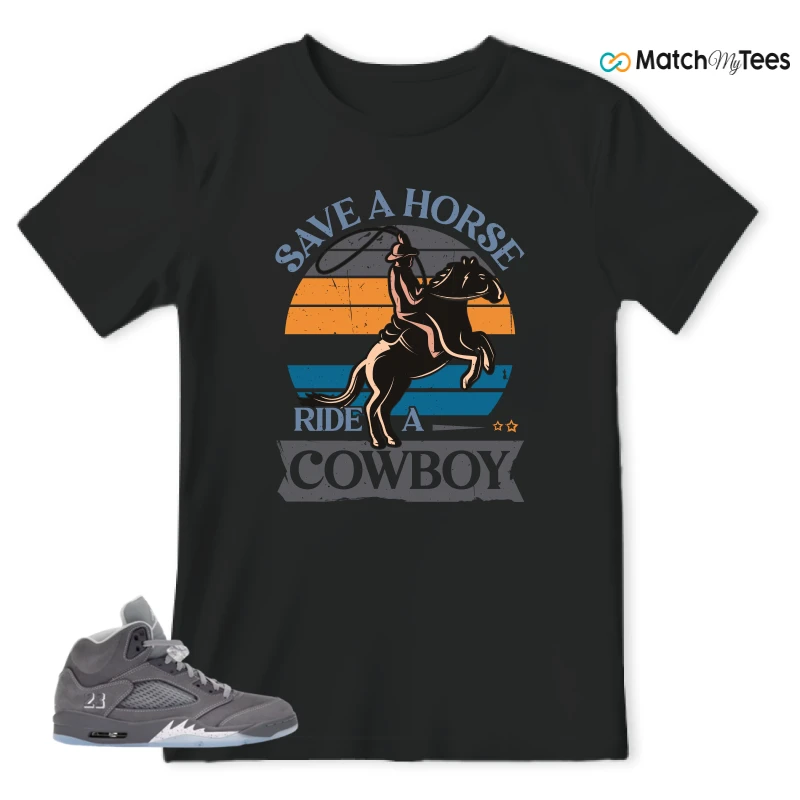 NIKE AIR JORDAN 5 WOLF GREY SNEAKER Matching Tees t-shirt