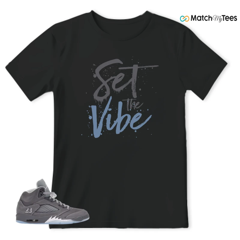 NIKE AIR JORDAN 5 WOLF GREY SNEAKER Matching Tees t-shirt