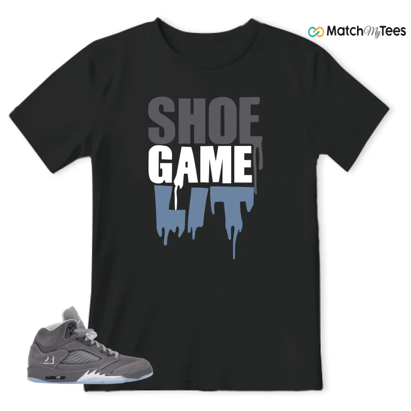 NIKE AIR JORDAN 5 WOLF GREY SNEAKER Matching Tees t-shirt