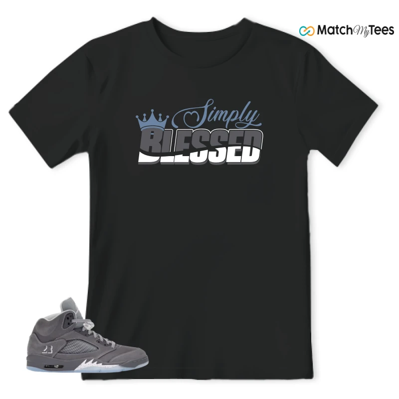 NIKE AIR JORDAN 5 WOLF GREY SNEAKER Matching Tees t-shirt