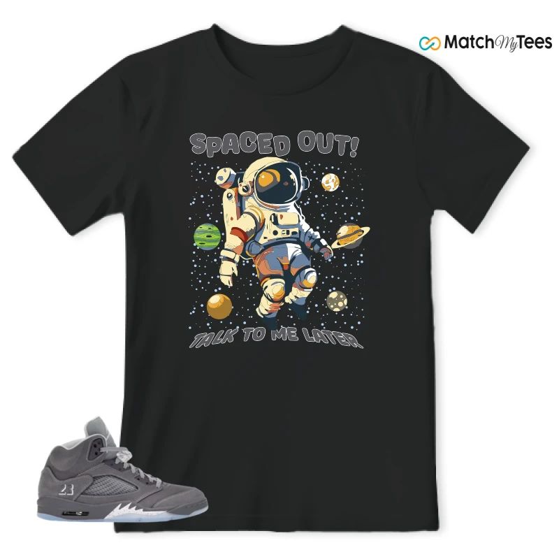 NIKE AIR JORDAN 5 WOLF GREY SNEAKER Matching Tees t-shirt