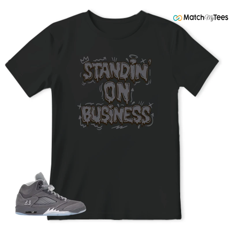 NIKE AIR JORDAN 5 WOLF GREY SNEAKER Matching Tees t-shirt