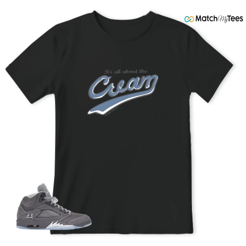 NIKE AIR JORDAN 5 WOLF GREY SNEAKER Matching Tees t-shirt