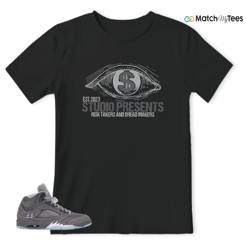 NIKE AIR JORDAN 5 WOLF GREY SNEAKER Matching Tees t-shirt