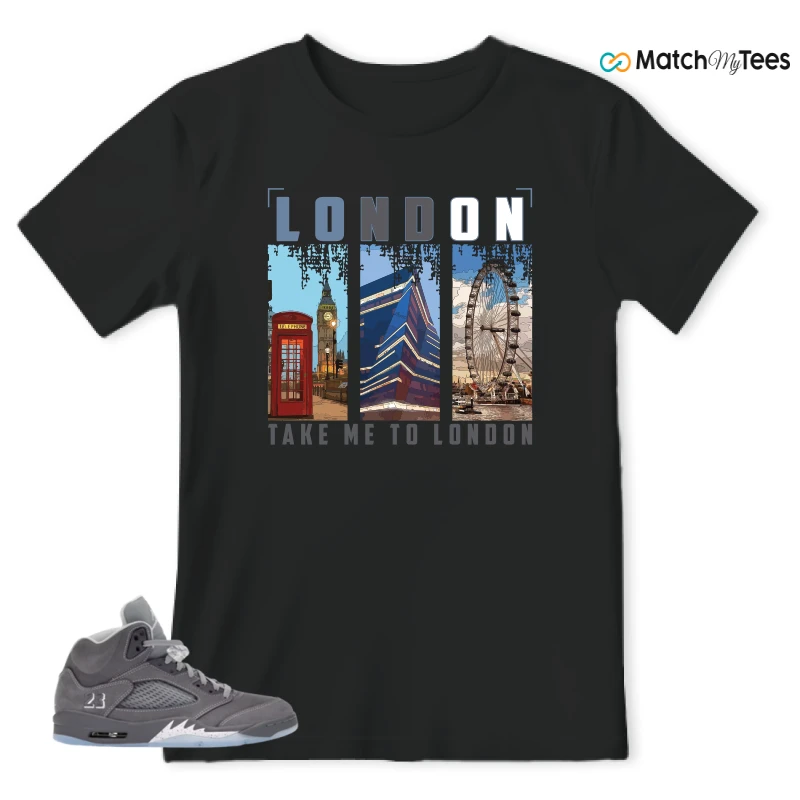 NIKE AIR JORDAN 5 WOLF GREY SNEAKER Matching Tees t-shirt