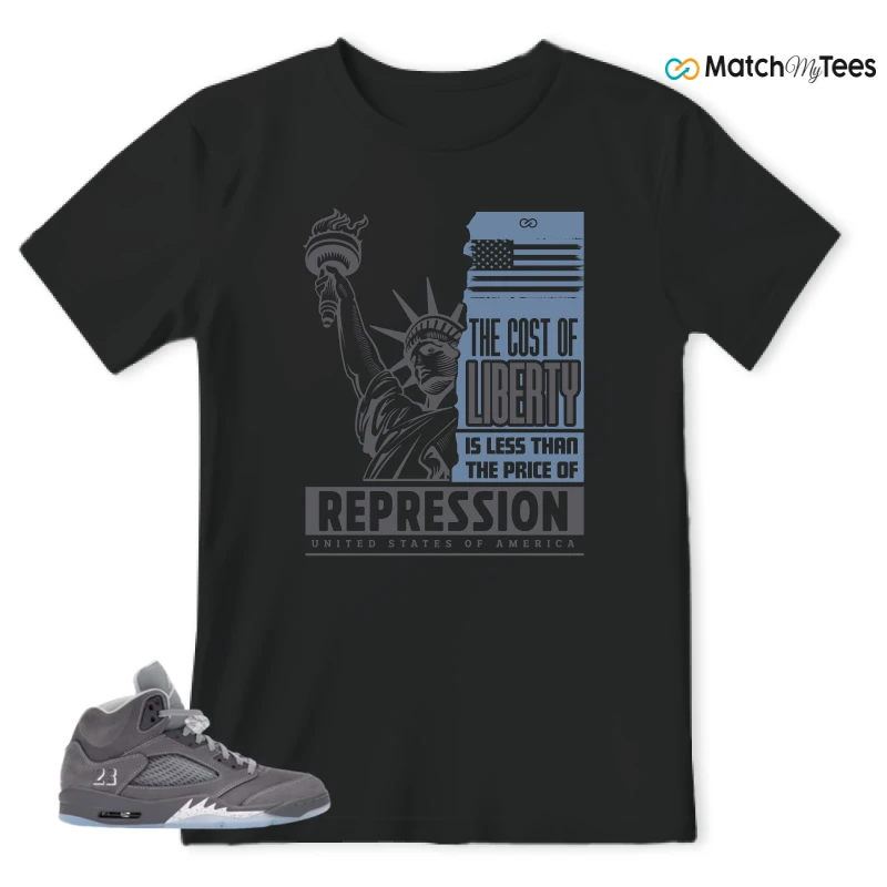 NIKE AIR JORDAN 5 WOLF GREY SNEAKER Matching Tees t-shirt