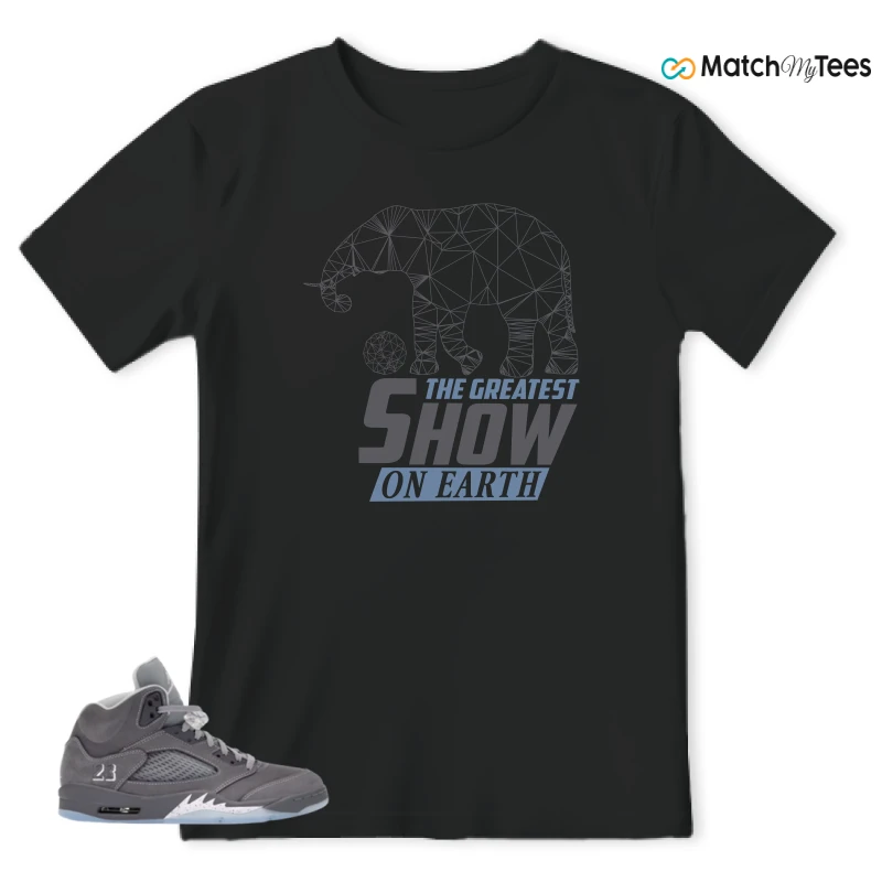 NIKE AIR JORDAN 5 WOLF GREY SNEAKER Matching Tees t-shirt