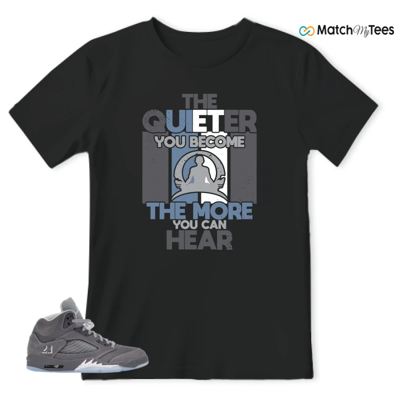NIKE AIR JORDAN 5 WOLF GREY SNEAKER Matching Tees t-shirt