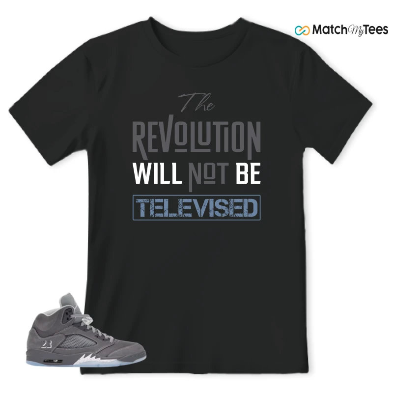 NIKE AIR JORDAN 5 WOLF GREY SNEAKER Matching Tees t-shirt