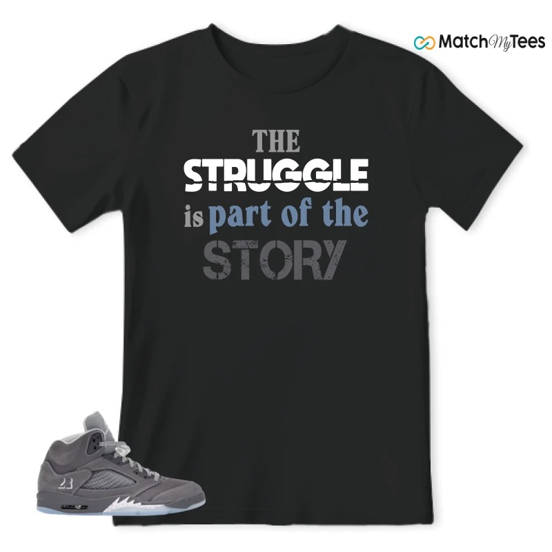 NIKE AIR JORDAN 5 WOLF GREY SNEAKER Matching Tees t-shirt