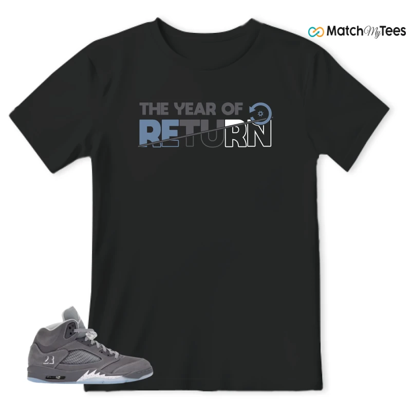 NIKE AIR JORDAN 5 WOLF GREY SNEAKER Matching Tees t-shirt