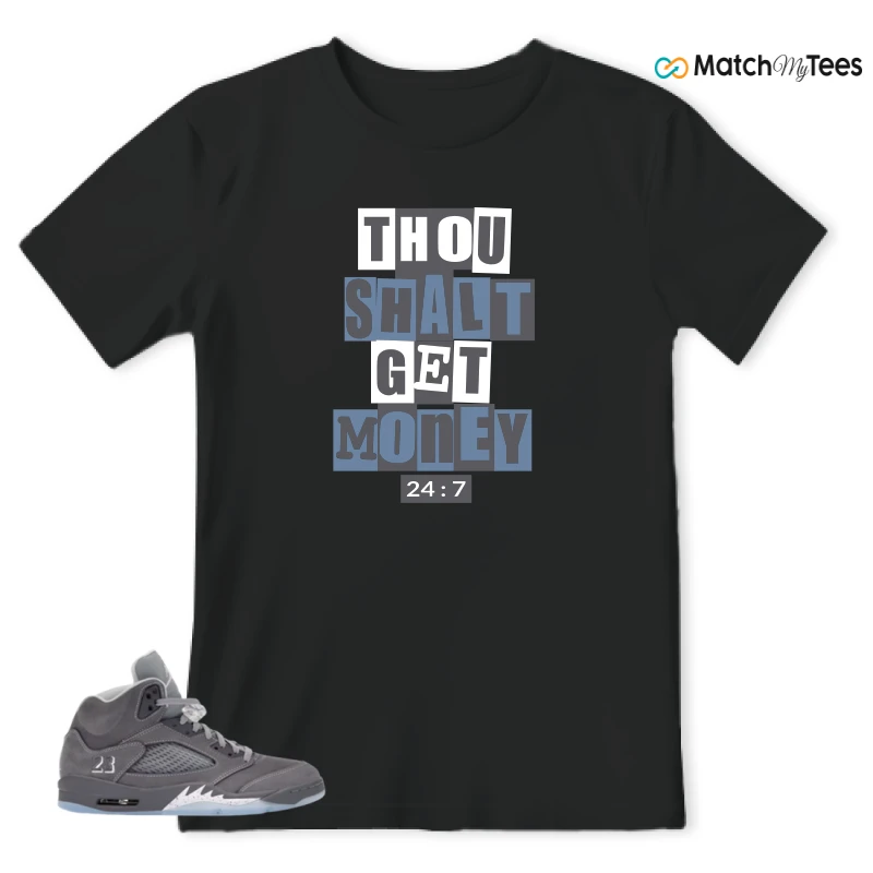 NIKE AIR JORDAN 5 WOLF GREY SNEAKER Matching Tees t-shirt