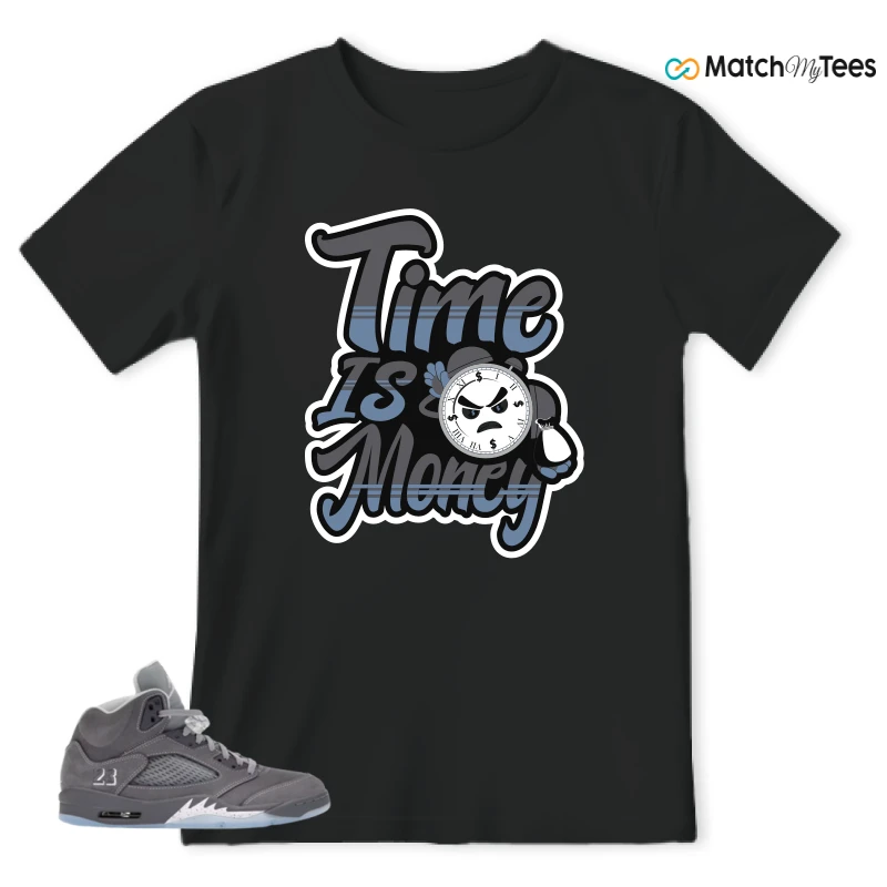 NIKE AIR JORDAN 5 WOLF GREY SNEAKER Matching Tees t-shirt