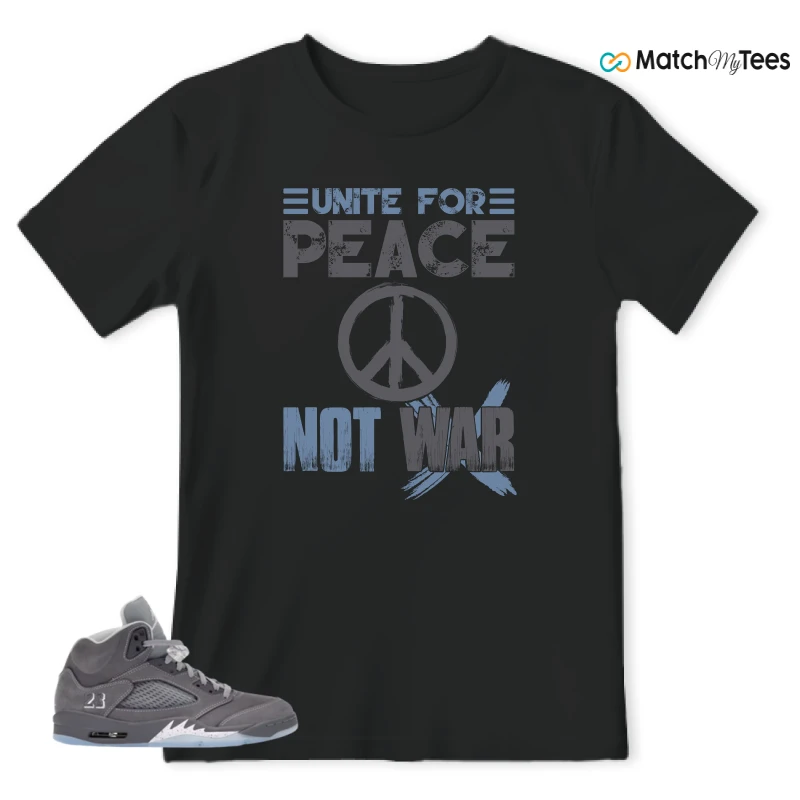 NIKE AIR JORDAN 5 WOLF GREY SNEAKER Matching Tees t-shirt