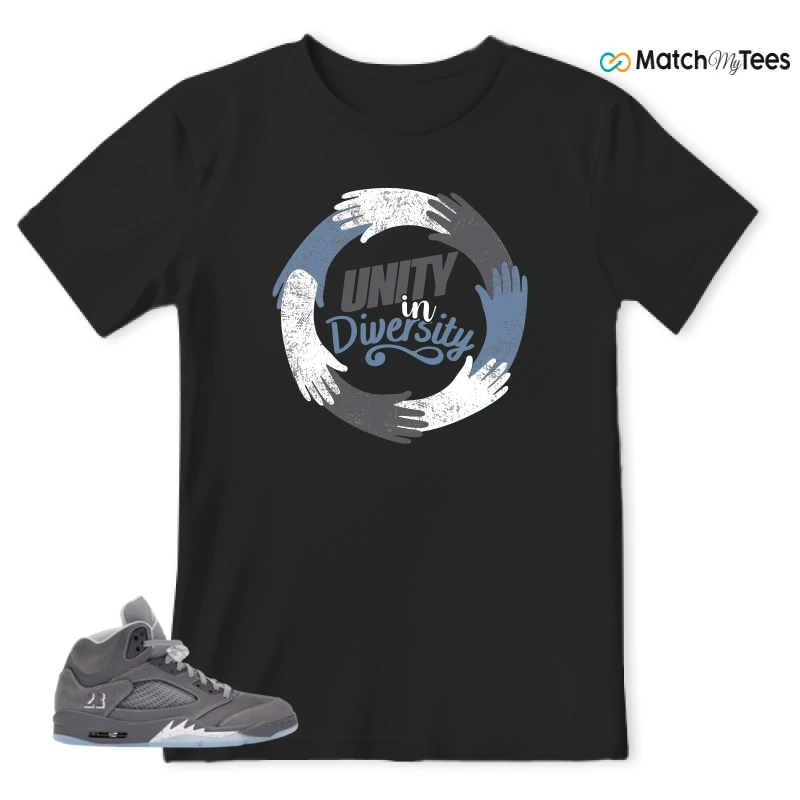 NIKE AIR JORDAN 5 WOLF GREY SNEAKER Matching Tees t-shirt