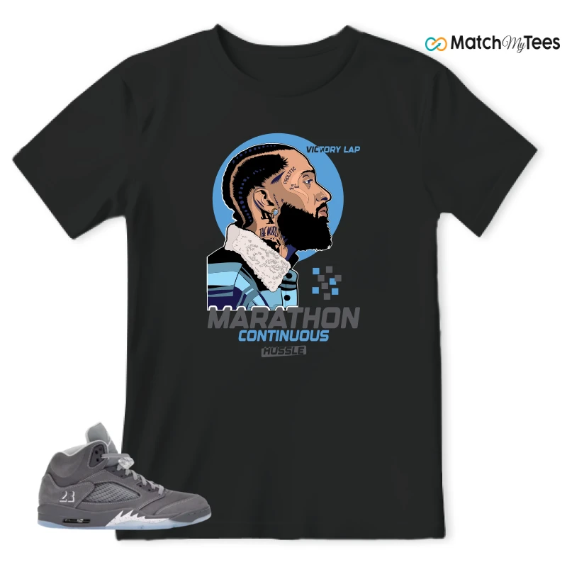 NIKE AIR JORDAN 5 WOLF GREY SNEAKER Matching Tees t-shirt
