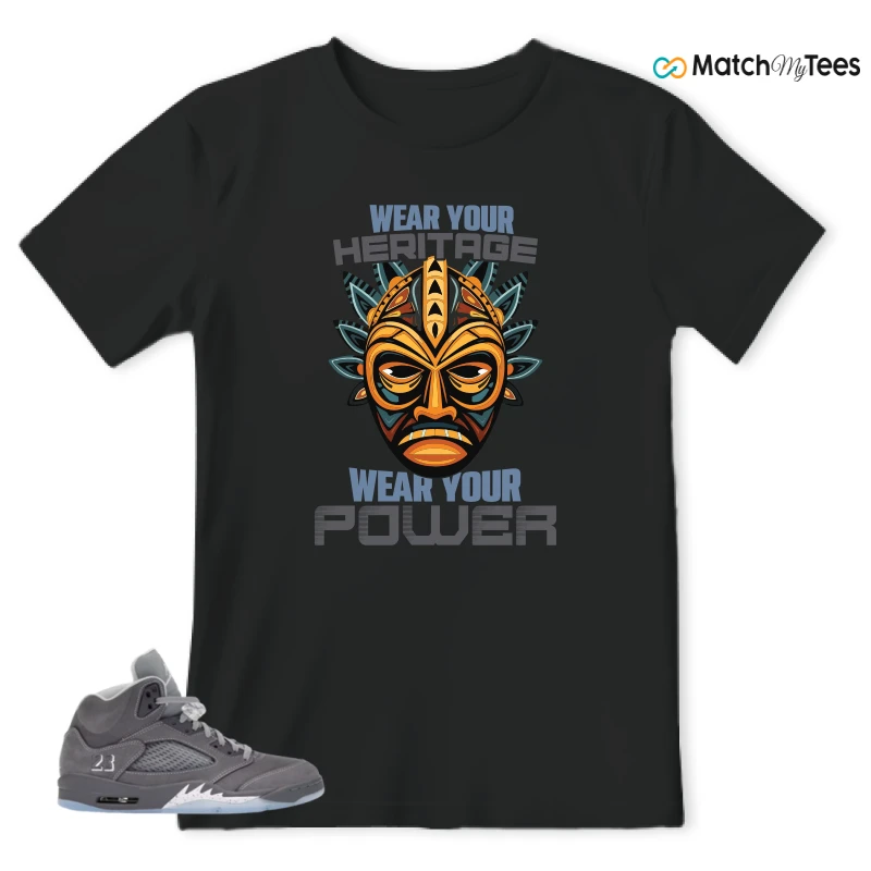 NIKE AIR JORDAN 5 WOLF GREY SNEAKER Matching Tees t-shirt