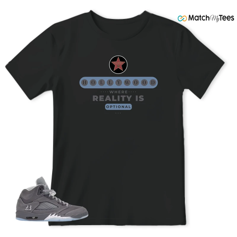 NIKE AIR JORDAN 5 WOLF GREY SNEAKER Matching Tees t-shirt