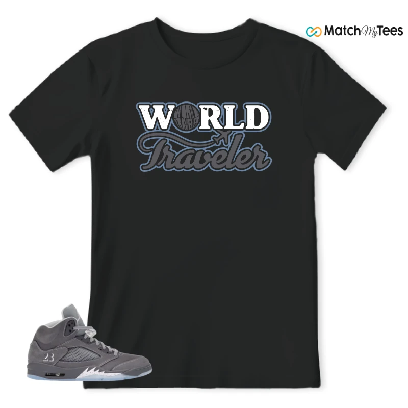 NIKE AIR JORDAN 5 WOLF GREY SNEAKER Matching Tees t-shirt