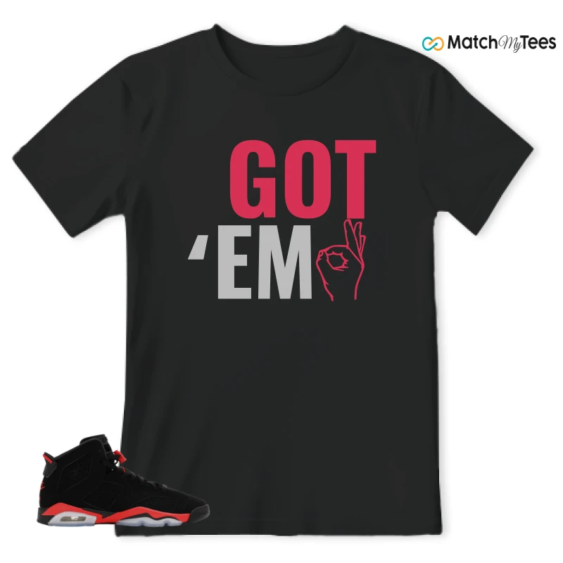 NIKE AIR JORDAN 6 REVERSE INFRARED SALESMAN SNEAKER Matching Tees t-shirt