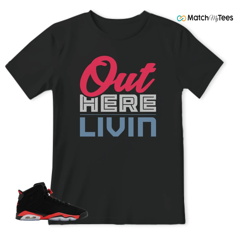 NIKE AIR JORDAN 6 REVERSE INFRARED SALESMAN SNEAKER Matching Tees t-shirt