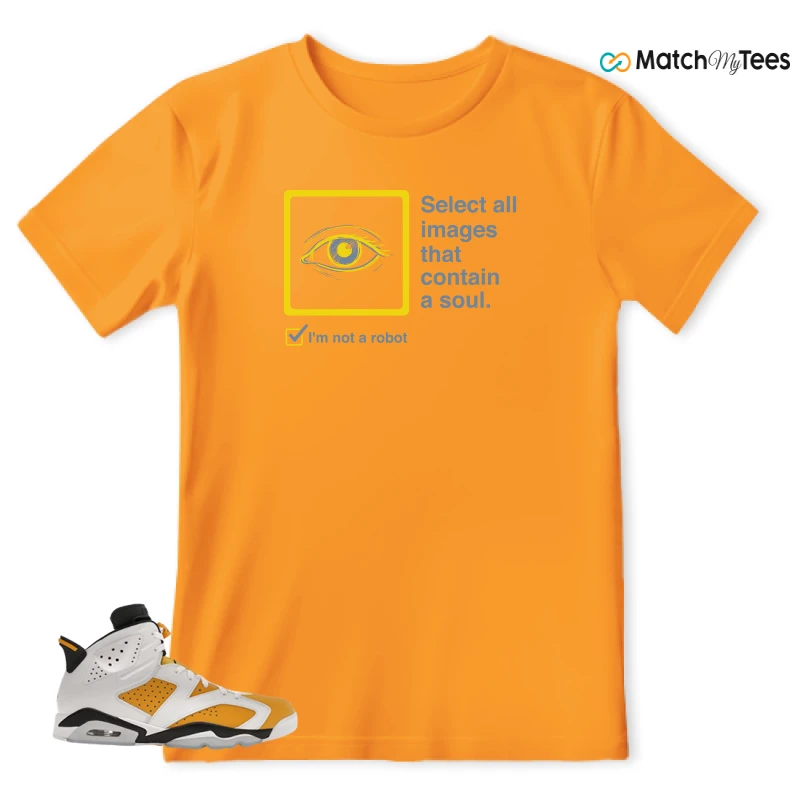 NIKE AIR JORDAN 6 YELLOW OCHRE SNEAKER Matching Tees t-shirt