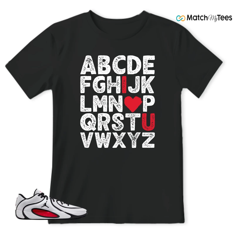 NIKE AIR JORDAN TATUM 4 WHITE UNIVERSITY RED SNEAKER Matching Tees t-shirt
