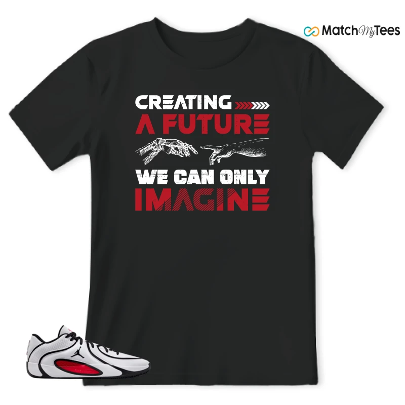 NIKE AIR JORDAN TATUM 4 WHITE UNIVERSITY RED SNEAKER Matching Tees t-shirt
