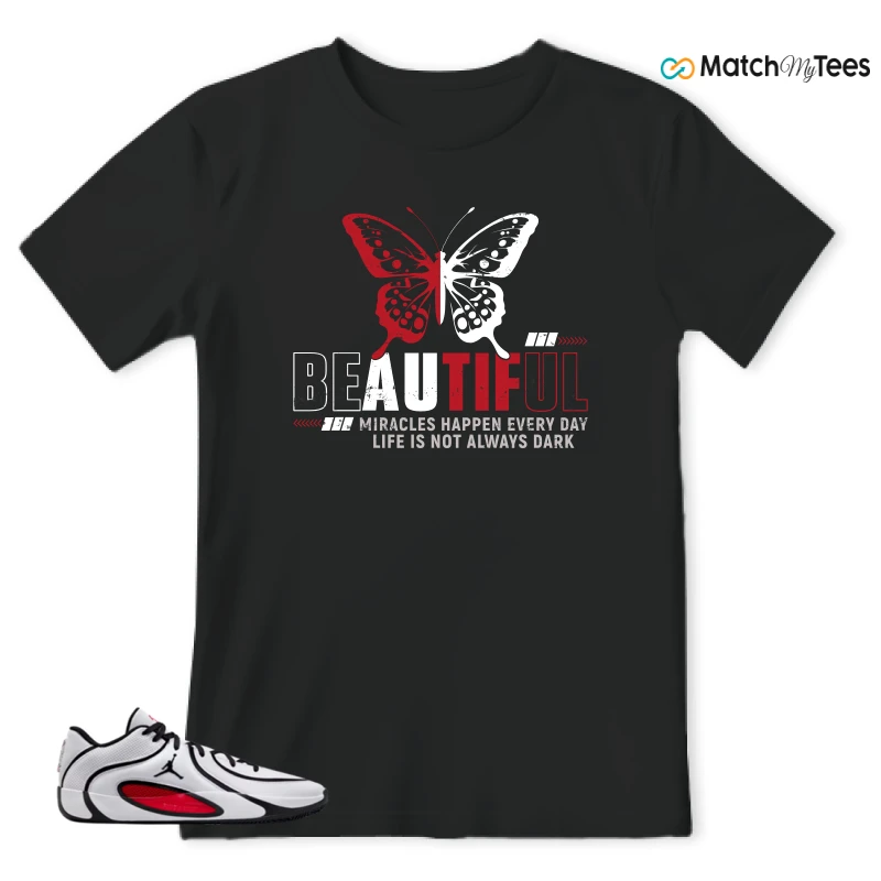 NIKE AIR JORDAN TATUM 4 WHITE UNIVERSITY RED SNEAKER Matching Tees t-shirt