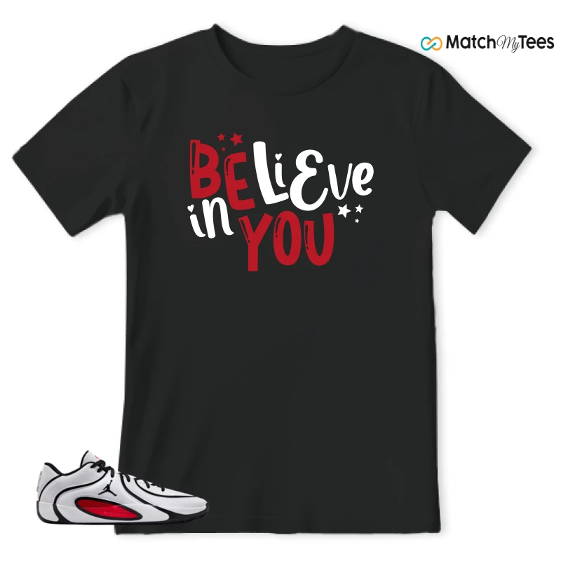NIKE AIR JORDAN TATUM 4 WHITE UNIVERSITY RED SNEAKER Matching Tees t-shirt