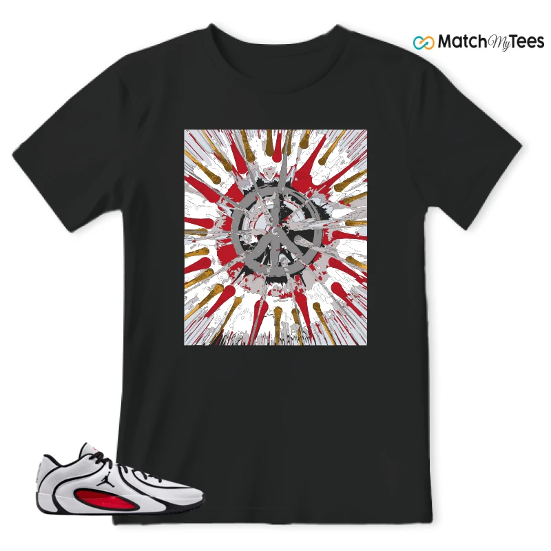 NIKE AIR JORDAN TATUM 4 WHITE UNIVERSITY RED SNEAKER Matching Tees t-shirt